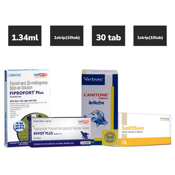 Preventive Care Kit Combo for Small Dogs (Dewormer + Spoton + Supplement + Probiotic)