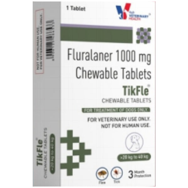 Drools TikFle Fluralaner 1000mg Tick & Flea Tablet for Dogs from 20 to 40kg