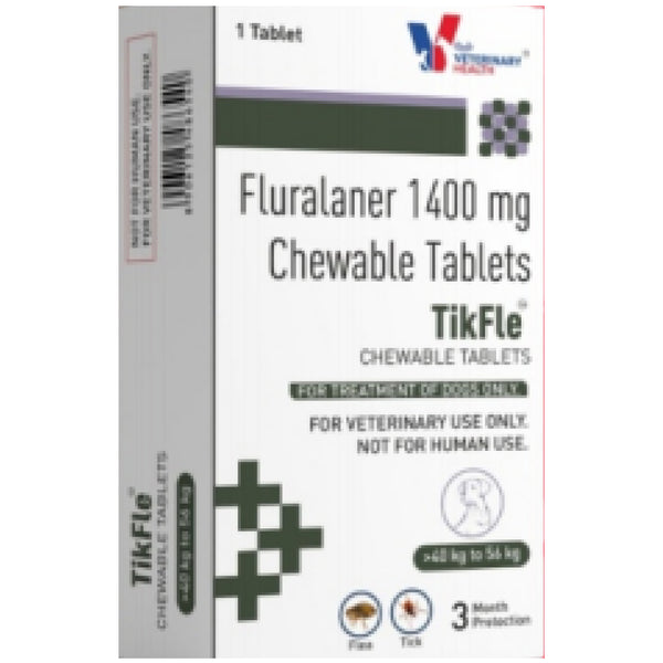 Drools TikFle Fluralaner 1400mg Tick & Flea Tablet for Dogs from 40 to 56kg