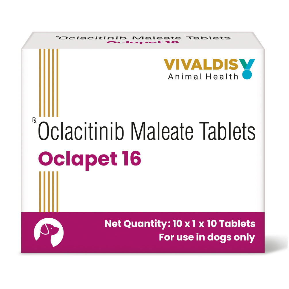 Vivaldis Oclapet (Oclacitinib) 16mg Tablets for Dogs Dogs-Pharmacy Vivaldis Pharmacy 1 strip (10 tablets)