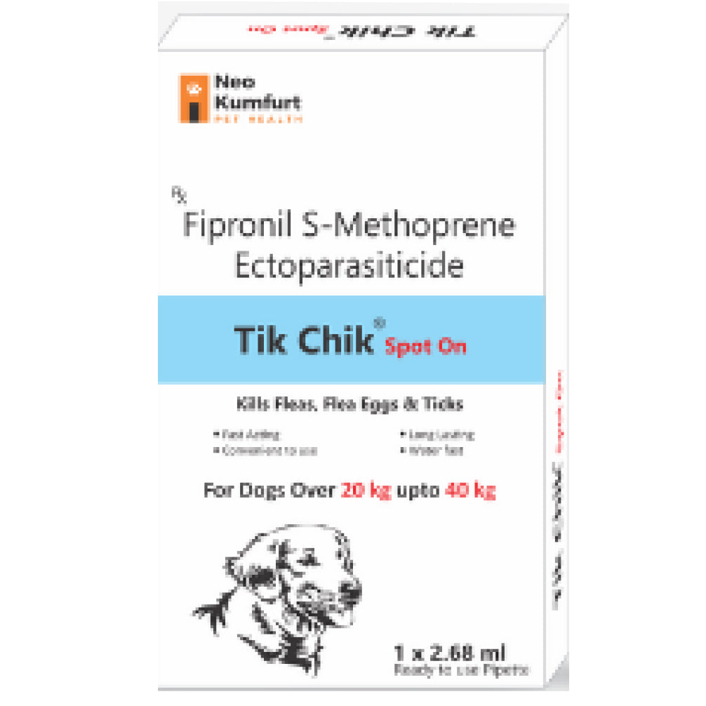 Neo Kumfurt Tik Chik (Fipronil) Anti-tick & flea Spot On for Dogs