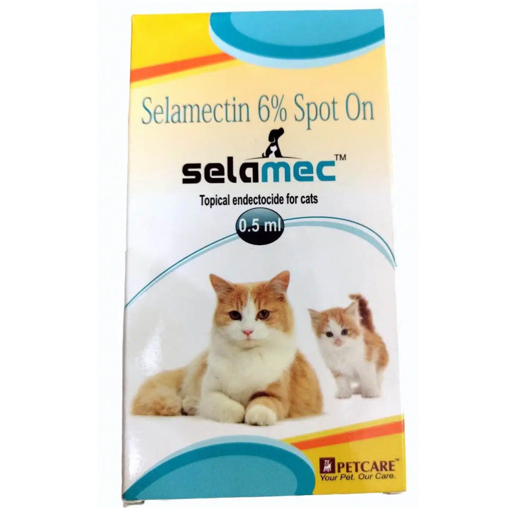 Skyec Skyworm Cat Deworming Tablet (pack of 4 tablets) and Petcare Selamec (Selamectin) Spot On for Cats Combo