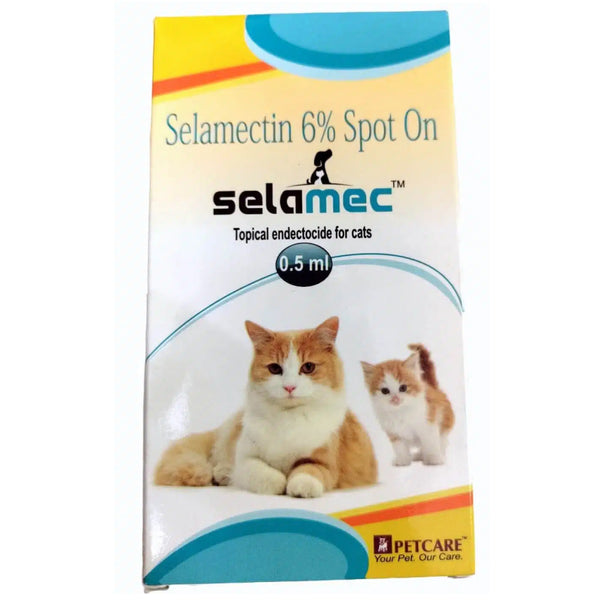 Skyec Skyworm Cat Deworming Tablet (pack of 4 tablets) and Petcare Selamec (Selamectin) Spot On for Cats Combo