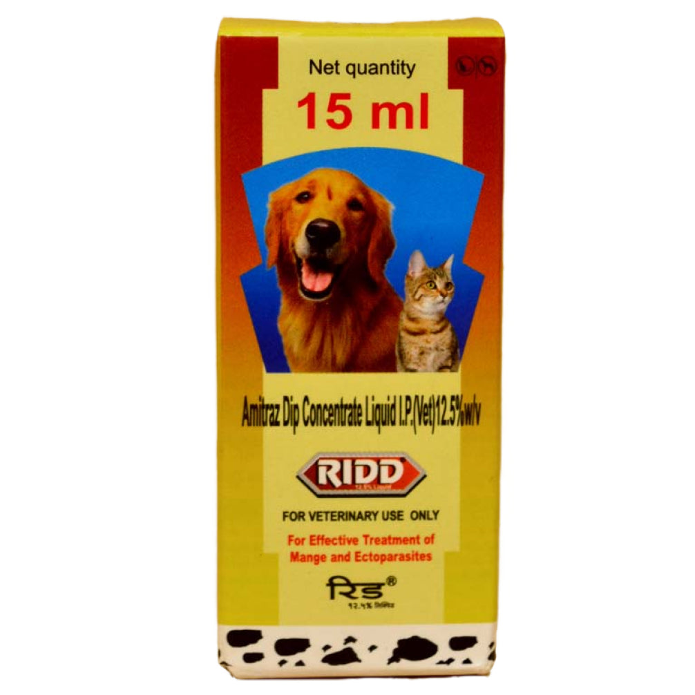 Petcare Ridd (amitraz) Anti Tick & Flea Solution For Dogs Dogs-Pharmacy Petcare Pharmacy 15ml