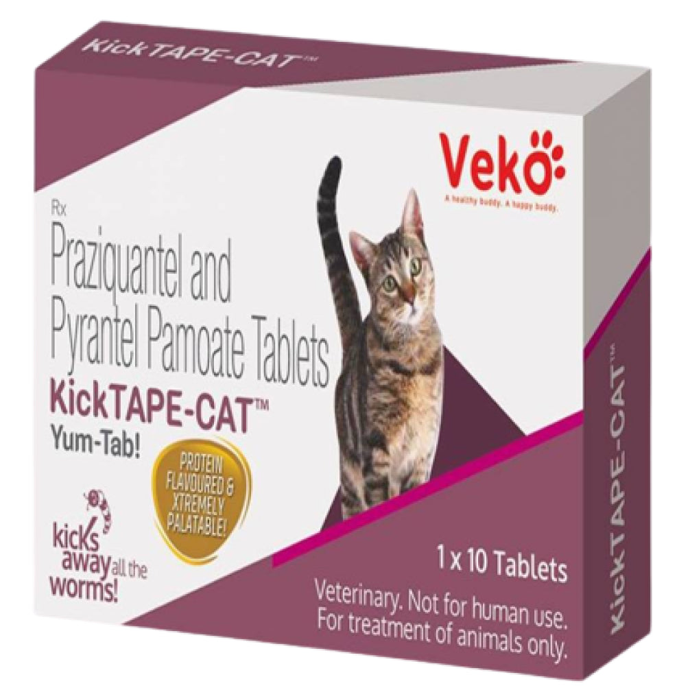 Veko Kick Tape Cat Tablet Dewormer (pack of 10 tablets)
