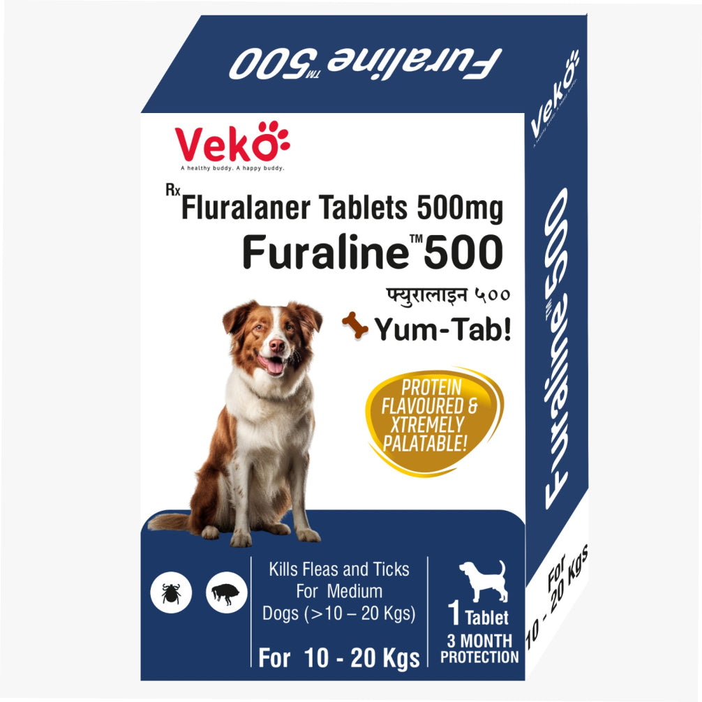 Veko Furaline Fluralaner 500mg Chewable Tick & Flea Tablets for Medium Dogs (10 to 20kg) Dogs-Pharmacy Veko Pharmacy 1 Tablet