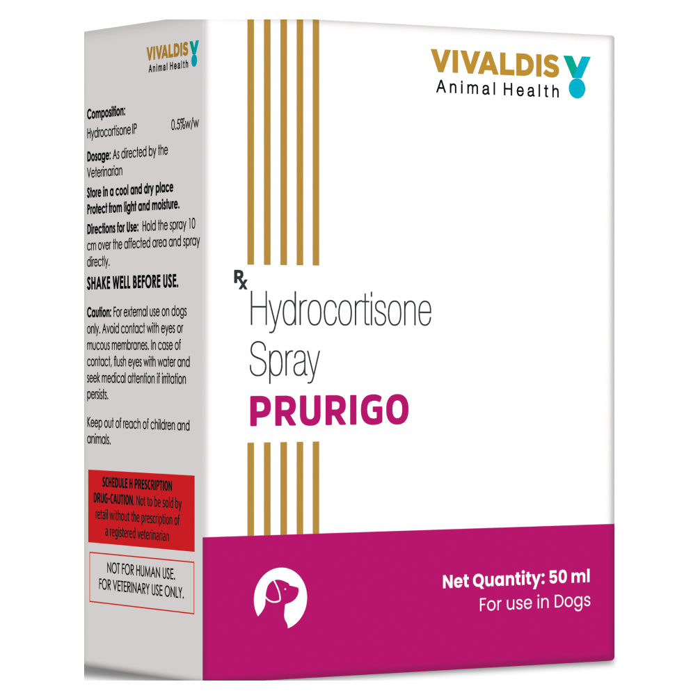 Vivaldis Prurigo (Hydrocortisone) Spray for Dogs & Cats (50ml)