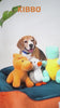 Kibbo Non Toxic & Durable Soft Stuffed Dinosaur Chew Toy for Dogs and Cats (Green/Yellow)