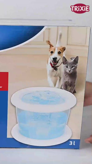 Trixie Water Drinking Fountain Flower for Dogs and Cats (White and Grey)