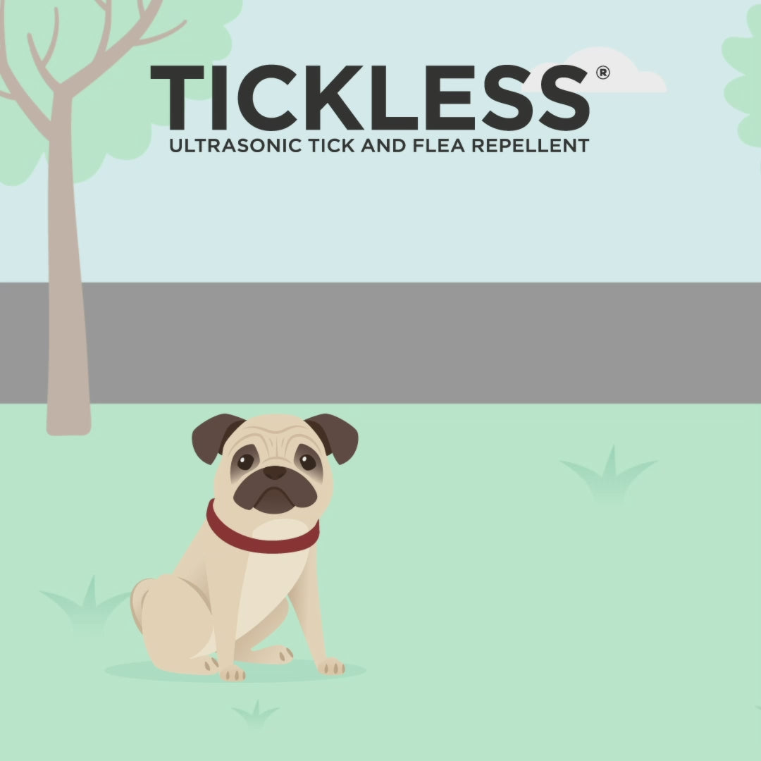 Tickless Ultrasonic Tick and Flea Repeller Pendant for Dogs and Cats (Cream)