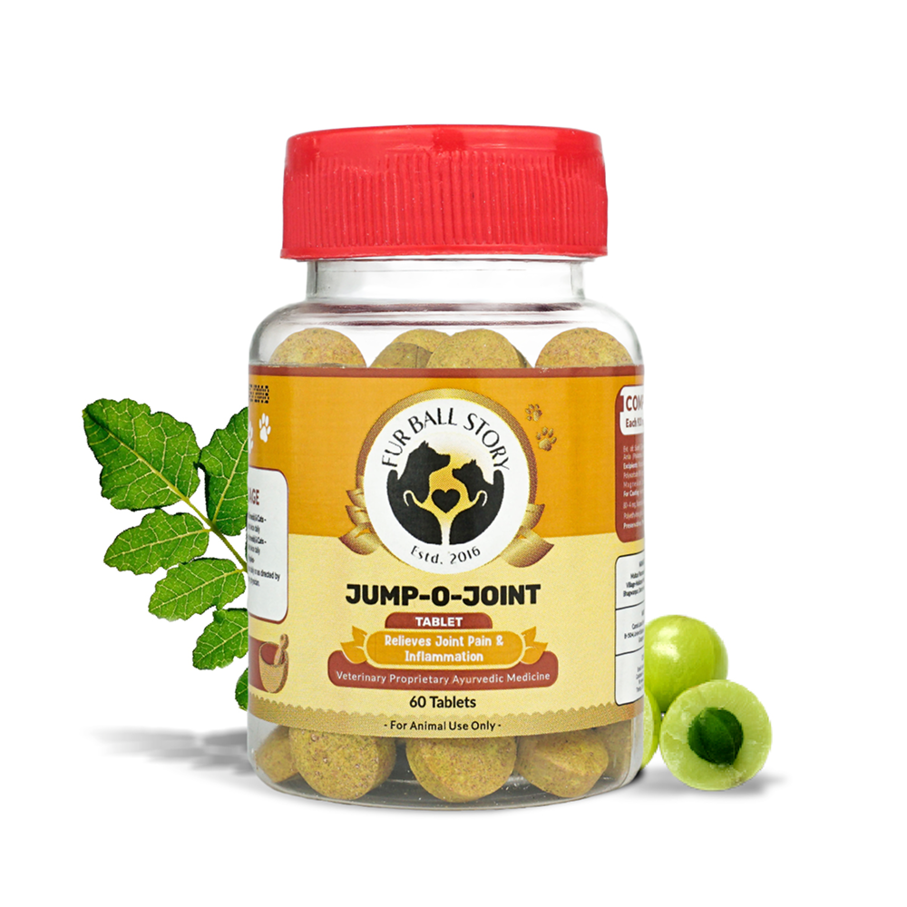 FurBall Story Jump O Joint Care Tablets and Oil for Dogs and Cats Combo Both-Health & Wellness Furball Story 60 Tablets+100mL