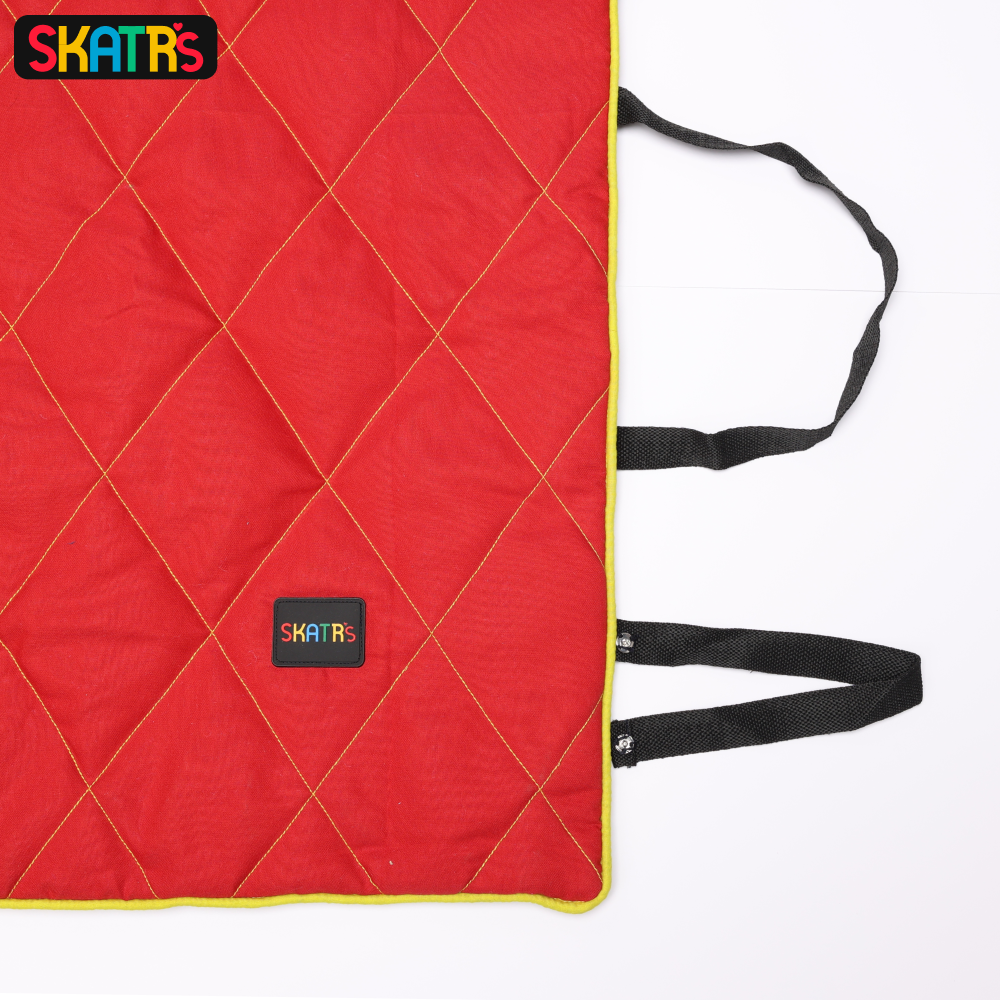 Skatrs Foldable Quilted Mat for Dogs and Cats (Red)