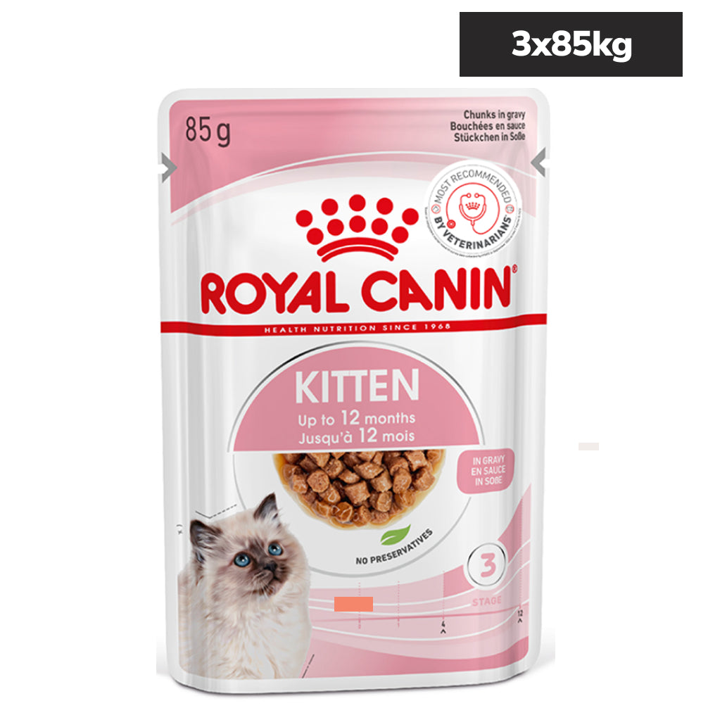 Royal Canin Kitten Wet Food in Gravy (85g Pouch) Cats-Wet Food Royal Canin 3x85g
