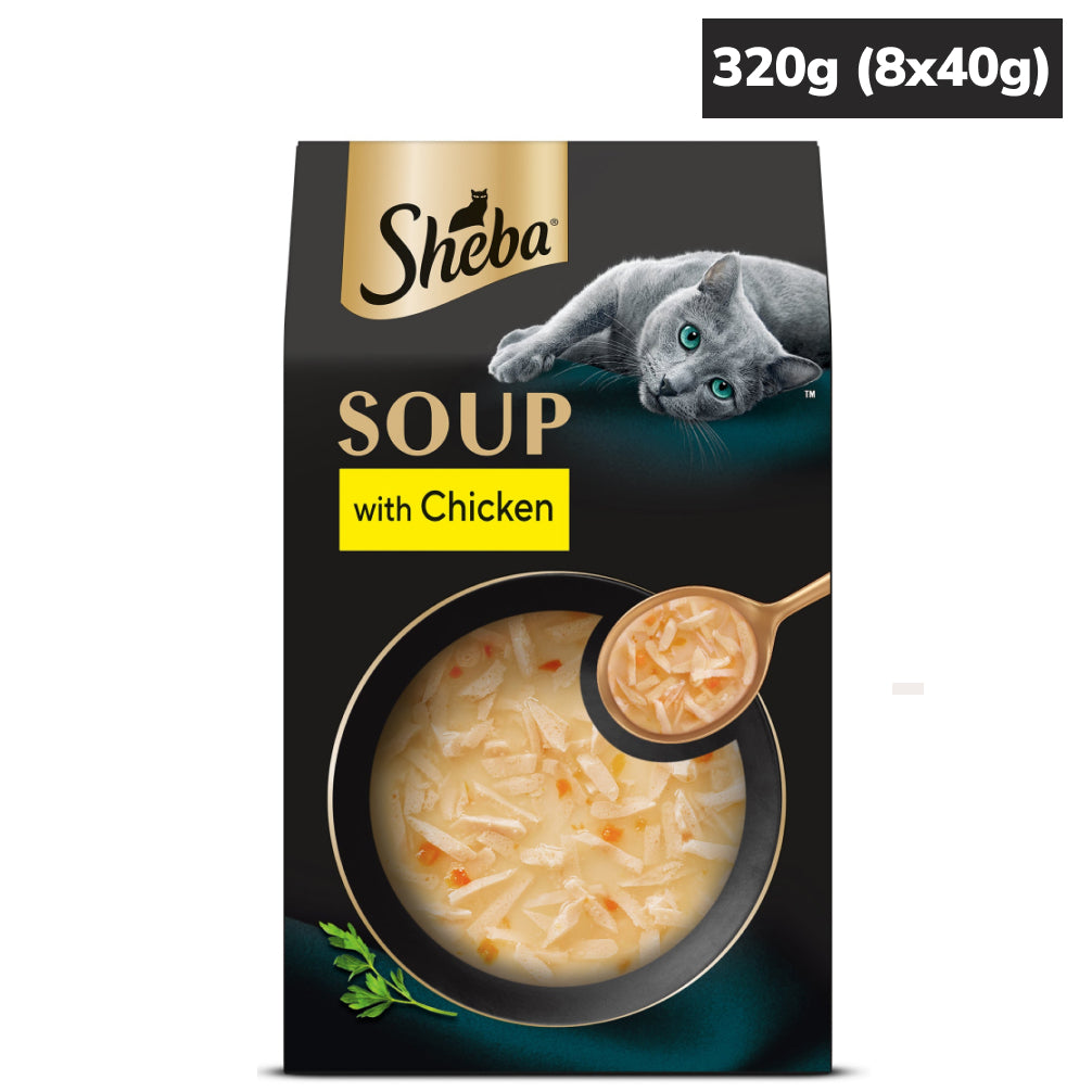 Sheba Soup with Chicken Adult Cat Wet Food Cats-Wet Food Sheba 320g (8x40g)