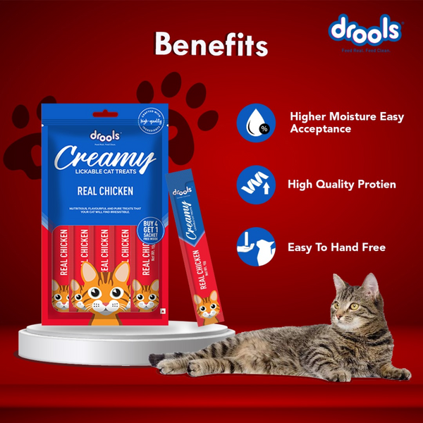 Drools Real Chicken and Seafood Medley Creamy Cat Treats Combo