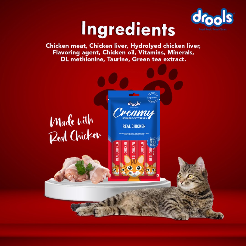 Drools Real Chicken and Seafood Medley Creamy Cat Treats Combo