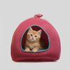 Skatrs Cozy House for Cats, Kittens and Small Dogs (Red and Teal Blue) Cats-Bedding, Mats & Travel Supplies Skatrs