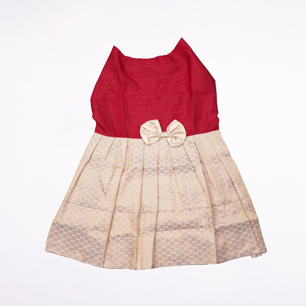 Skatrs Heritage Dress for Dogs and Cats (Maroon and Off White) Both-Clothing & Accessories Skatrs