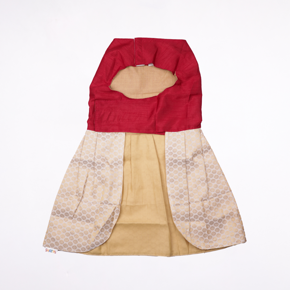 Skatrs Heritage Dress for Dogs and Cats (Maroon and Off White) Both-Clothing & Accessories Skatrs