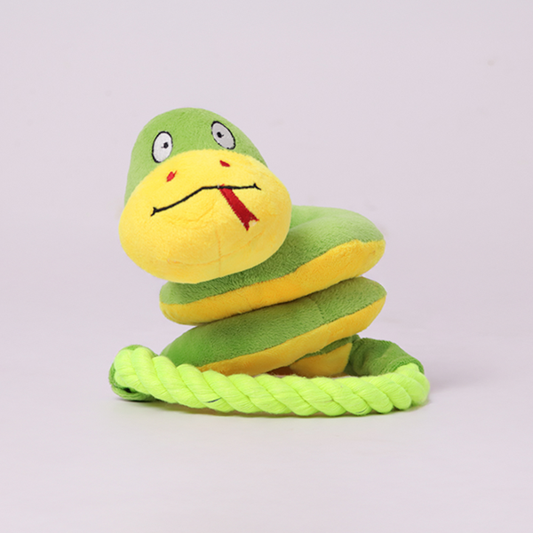 Skatrs Snake Plush Toy with Rope for Dogs