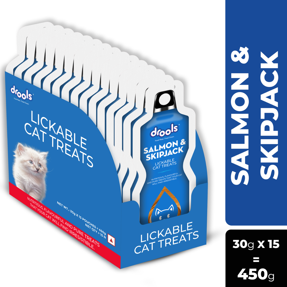 Drools Salmon & Skipjack Creamy Lickable Cat Treats Cats-Treats & Others Drools 15x30g