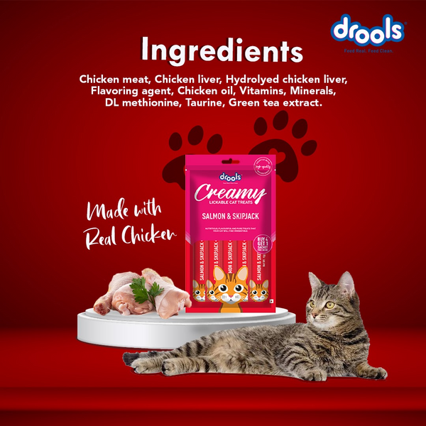 Drools Tuna & Bunito , Salmon & Skipjack and Crab & Chicken Creamy Cat Treats Combo
