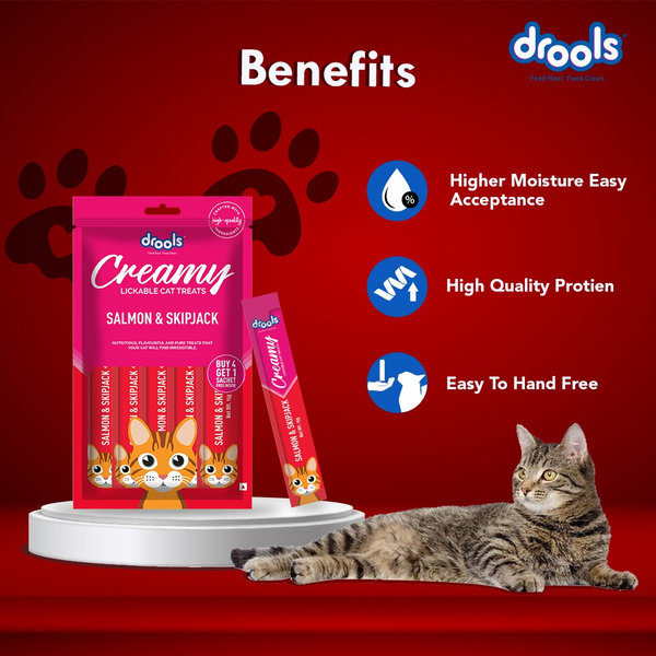 Drools Tuna & Bunito , Salmon & Skipjack and Crab & Chicken Creamy Cat Treats Combo