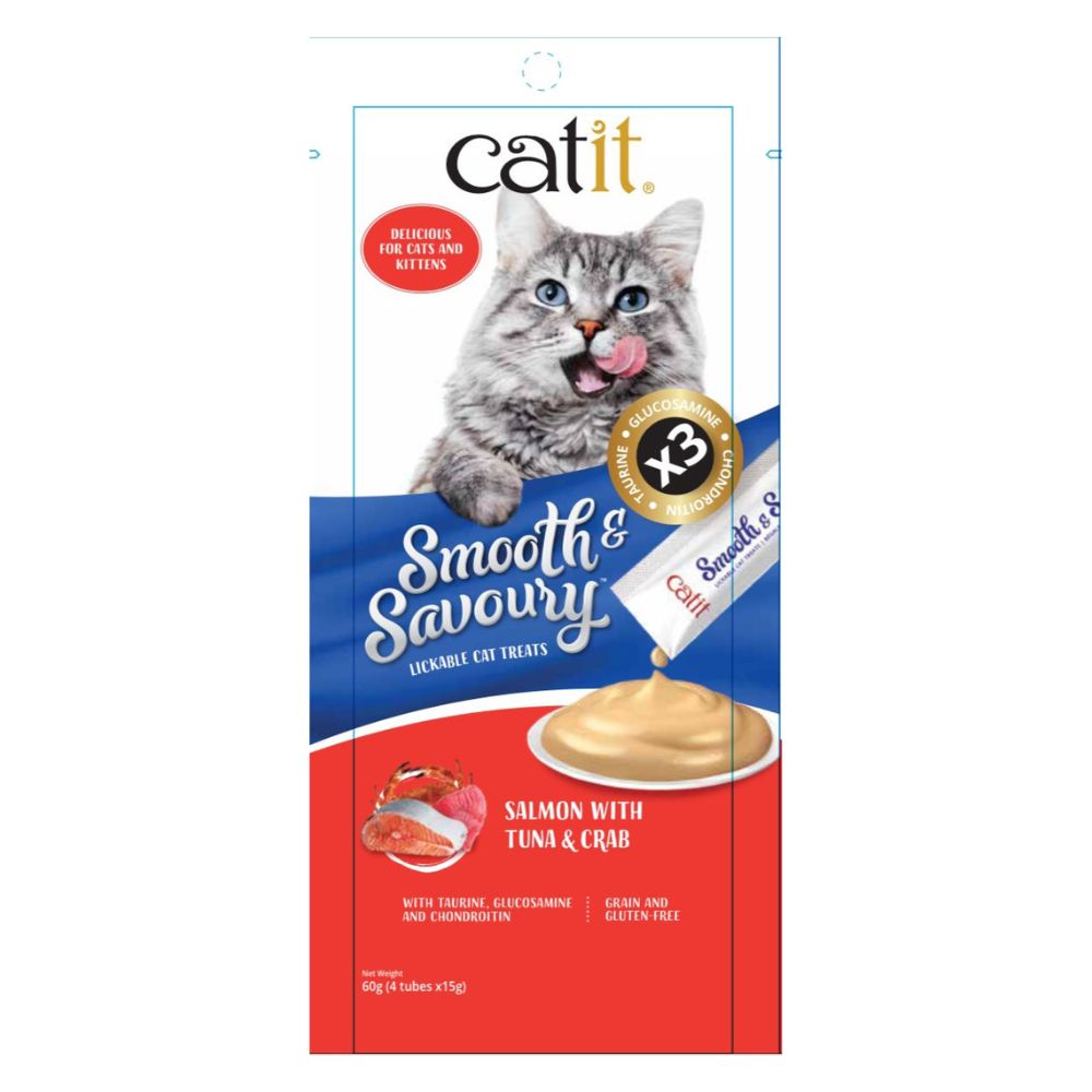 Catit Smooth and Savoury Salmon with Tuna and Crab Creamy Cat Treat Cats-Treats & Others Catit 60g