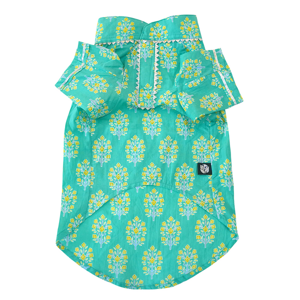 Pets Way Sanganeri Printed Kurta for Dogs (Teal)