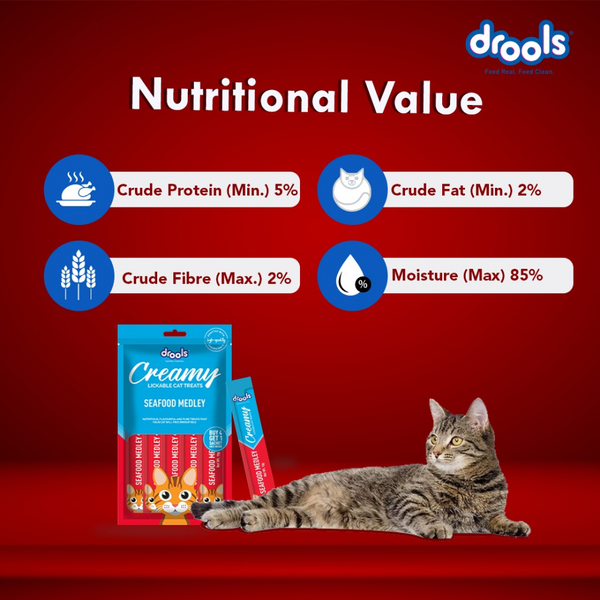 Drools Salmon & Skipjack and Seafood Medley Creamy Cat Treats Combo