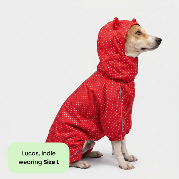 Skatrs Rain Ranger Raincoat for Dogs (Red)