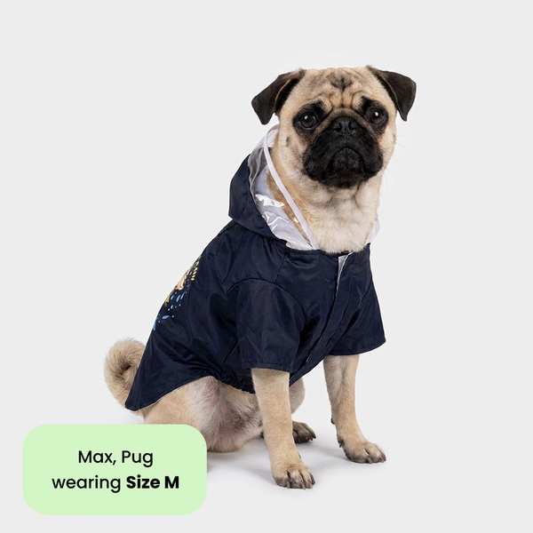 Pets Way Mistiq Coal Paw In The Rain Raincoat for Dogs