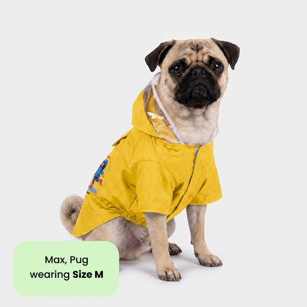 Pets Way Mistiq Yellow Monsoon Fun Raincoat for Dogs