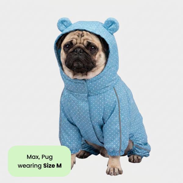 Skatrs Drizzle Dazzle Raincoat for Dogs (Light Blue)