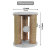 Furrlovers Natural Sisal & Scratching Post with Hanging Balls Playing Activity Tree for Cats (Grey) Cats-Toys Furrlovers Dropship