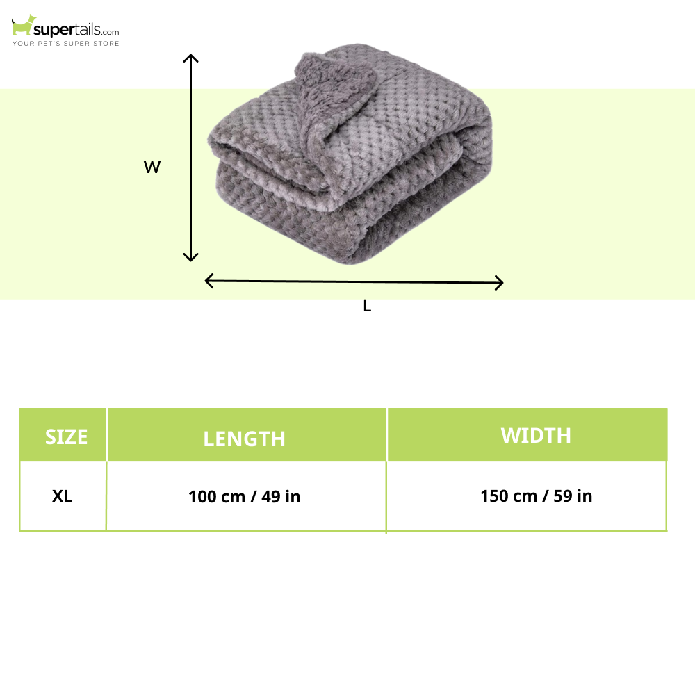 Talking Dog Club Blankies Warm Blankets for Dogs and Cats (Grey)