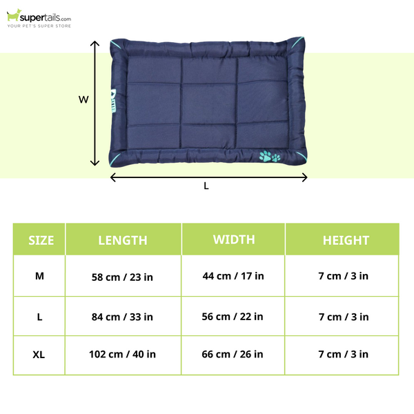 Petter World Luxury Outdoor Foamed Crate Mat with Padded Perimeters for Extra Support for Dogs (Ensign Blue)