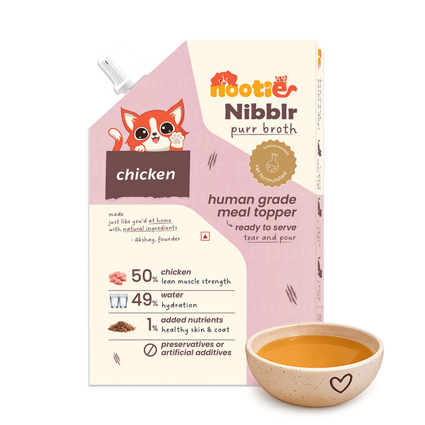 Nootie Nibblr Chicken Bone Broth Hydrating Meal Topper Cat Wet Food
