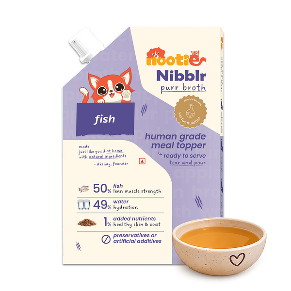 Nootie Nibblr Fish Bone Broth Hydrating Meal Topper Cat Wet Food