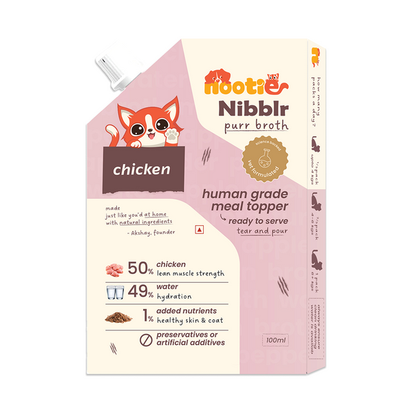 Nootie Nibblr Chicken Bone Broth Hydrating Meal Topper Cat Wet Food