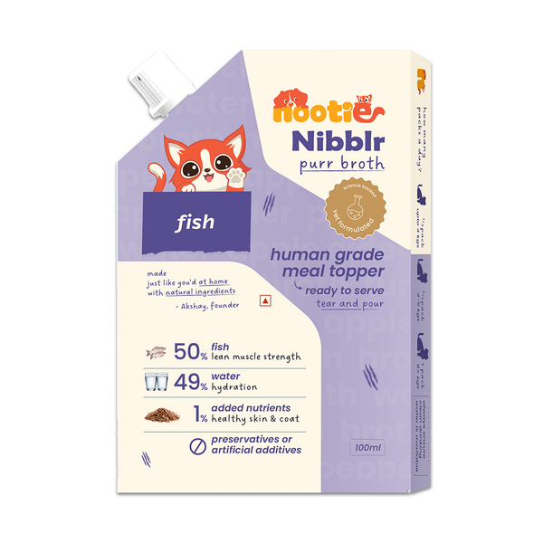 Nootie Nibblr Fish Bone Broth Hydrating Meal Topper Cat Wet Food