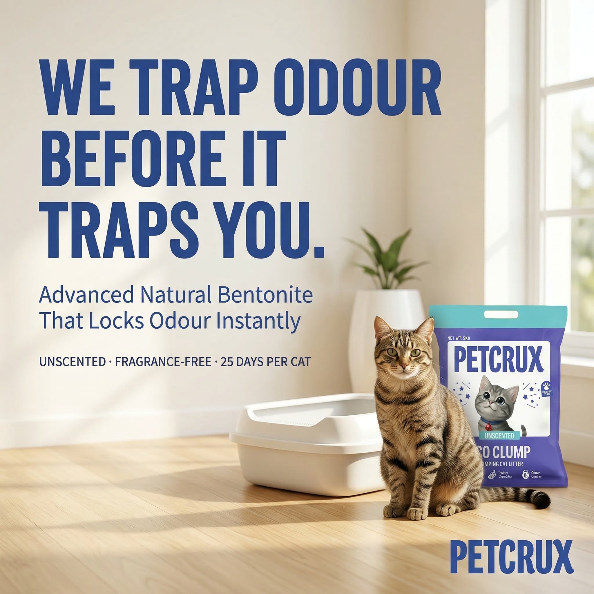 Petcrux Eco Clump Bentonite Unscented Cat Litter Cats-Litter Petcrux