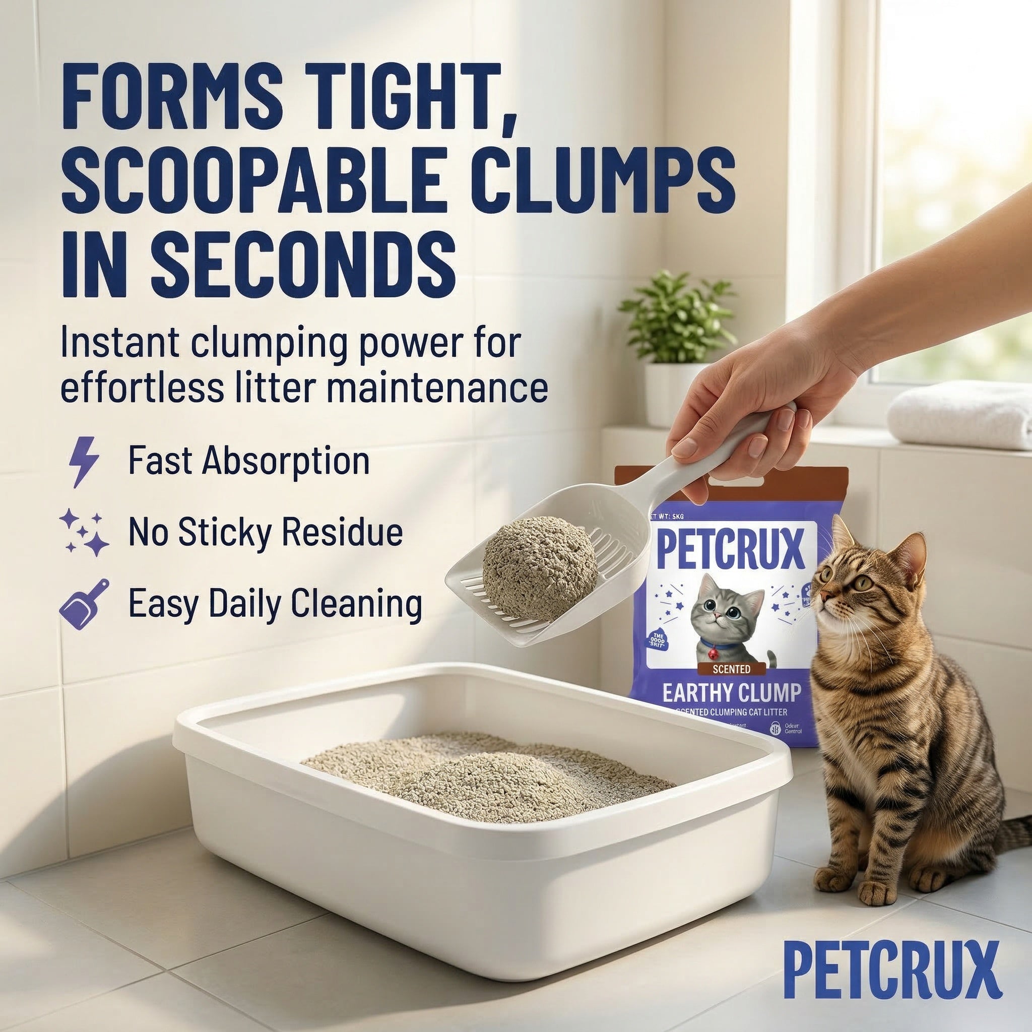 Petcrux Earthy Clump Scented Cat Litter Cats-Litter Petcrux
