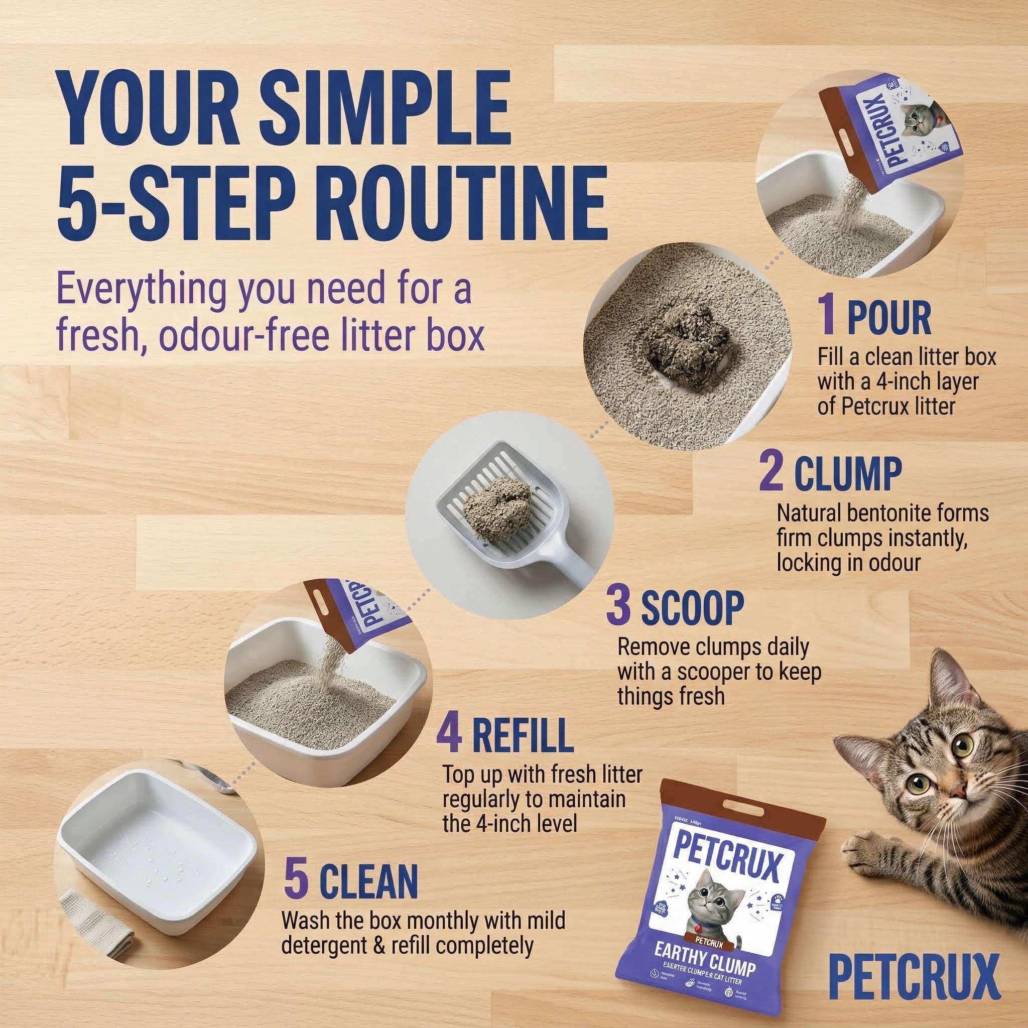 Petcrux Earthy Clump Scented Cat Litter Cats-Litter Petcrux