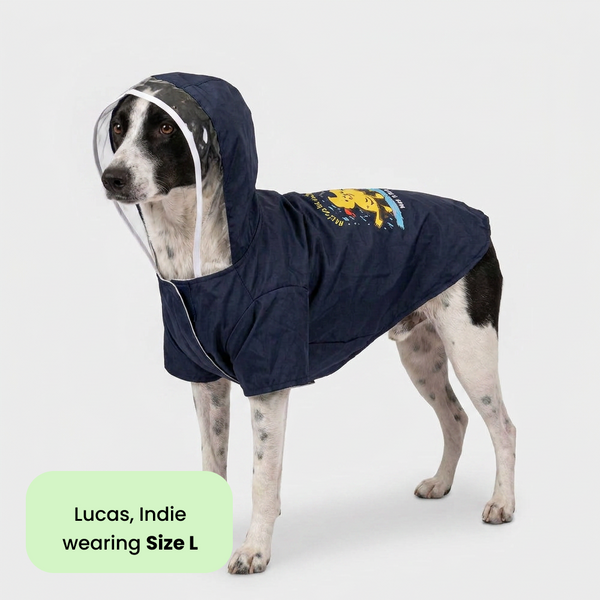 Pets Way Mistiq Coal Paw In The Rain Raincoat for Dogs