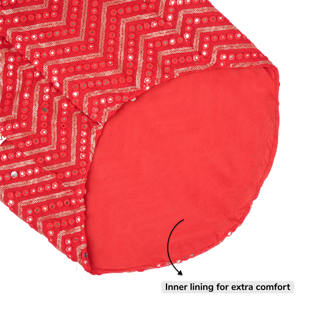 Skatrs Festive Mirror Sherwani for Cats and Dogs (Red) Both-Clothing & Accessories Skatrs