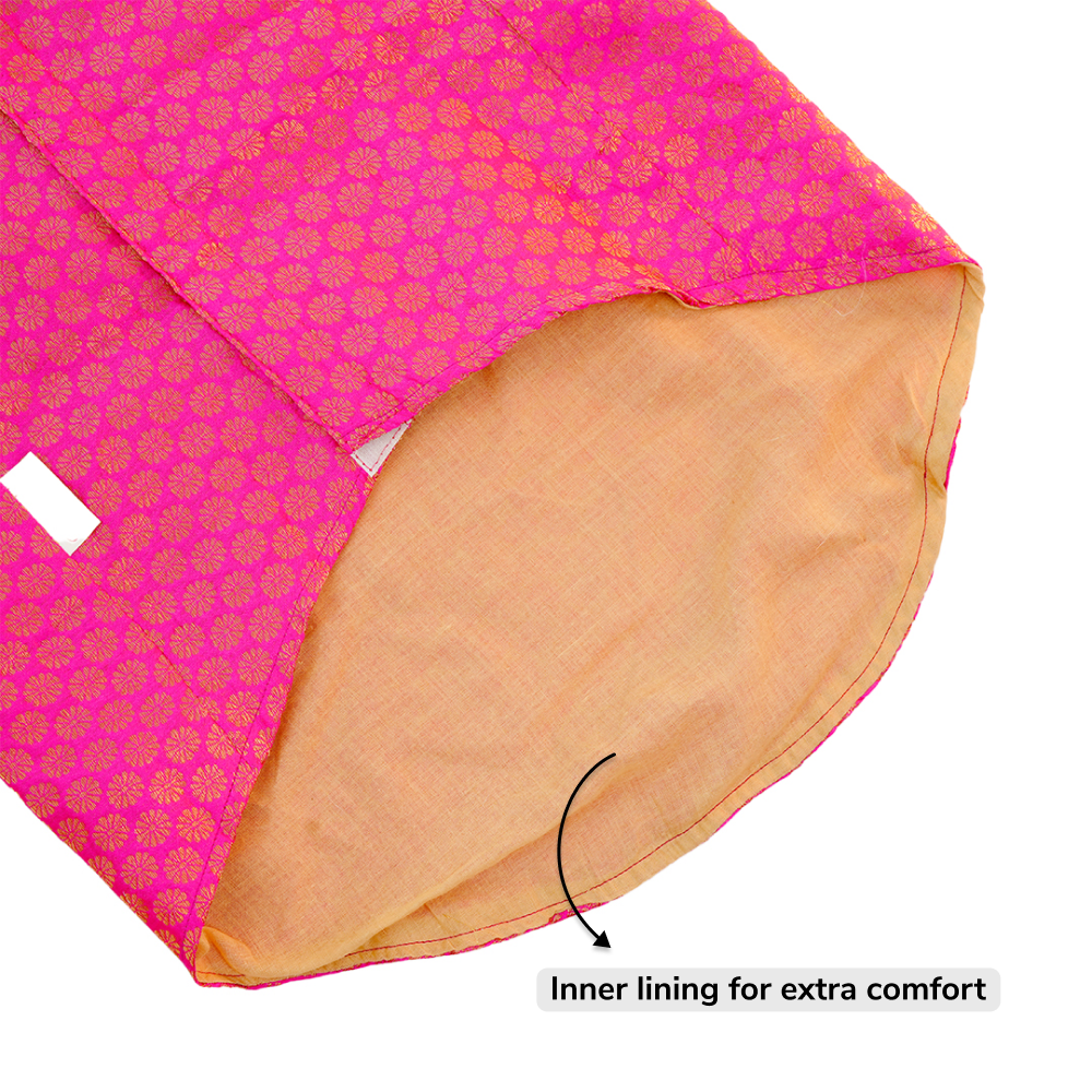 Skatrs Brocade Gold Printed Sherwani for Dogs and Cats (Pink) Both-Clothing & Accessories Skatrs