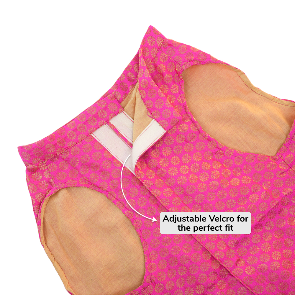 Skatrs Brocade Gold Printed Sherwani for Dogs and Cats (Pink) Both-Clothing & Accessories Skatrs