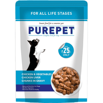 Purepet Chicken & Vegetable Adult Dog Dry and Wet Food Combo