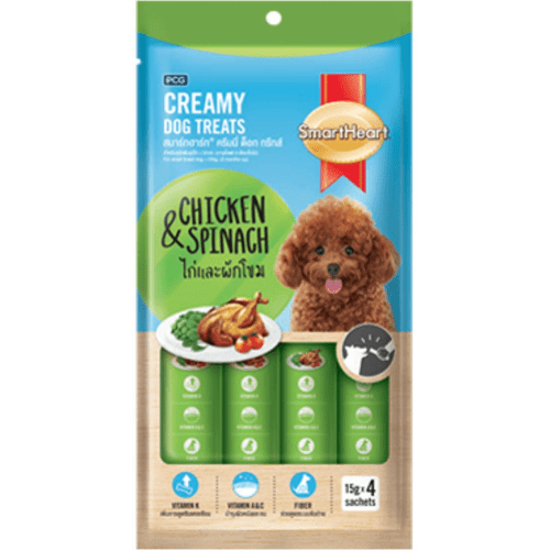 SmartHeart Chicken & Spinach and Chicken & Pumpkin Creamy Treat for Dogs Combo